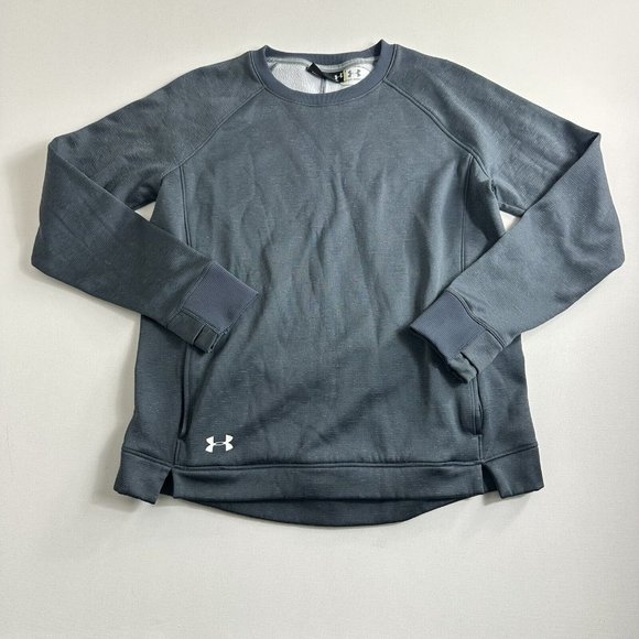 Under Armour Women's Size‎ M Pullover Sweatshirt Gray Long Sleeve Sweater Fleece - Picture 1 of 8